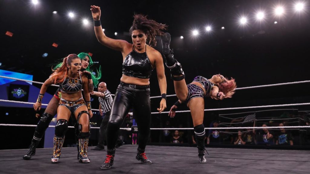 Cracks Form In The Alliance Of Dakota Kai & Raquel Gonzalez In NXT Dakota Kai Kicks Raquel Gonzalez
