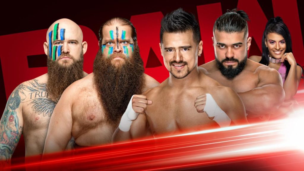 WWE Raw Preview (7/13) – Tag Team Elimination Match - The Viking Raiders (Erik and Ivar) vs. Andrade and Angel (w/Zelina Vega)