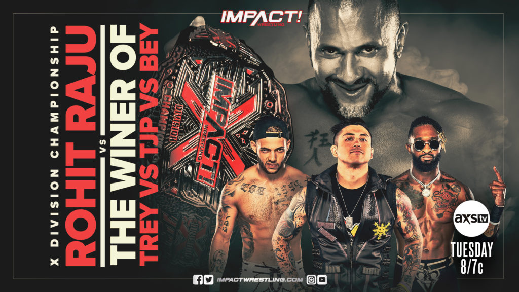 Impact Wrestling Preview (9/22) – X Division Number One Contender Triple Threat Match – TJP vs Trey Miguel vs. Chris Bey Impact Wrestling Preview (9/22) – X Division Number One Contender Triple Threat Match - TJP vs Trey Miguel vs. Chris Bey
