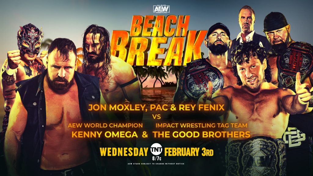 AEW Beach Break Preview: Jon Moxley & Kenny Omega In A Six Man Tag Team War, Archer vs. Kingston II, Baker vs. Rosa!