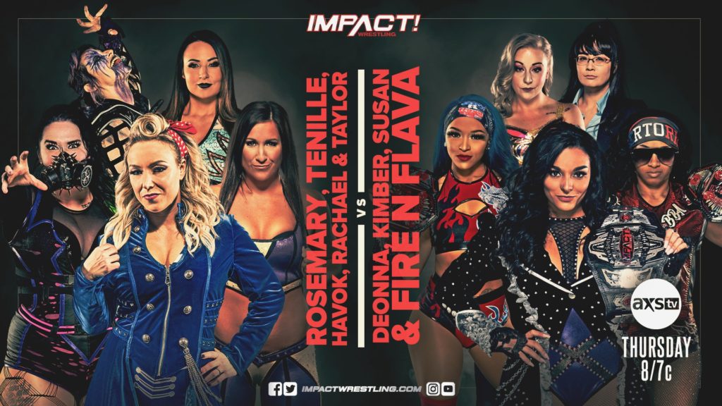 Impact Wrestling Results (5/27) – TJP and Fallah Bahh Defeated Josh Alexander and Petey Williams by Pinfall; 10 Knockout Tag Match – Rosemary, Jordynne Grace, Tenille Dashwood w/Kaleb with a K, Havok, and Rachael Ellering Defeated Deonna Purrazzo (Pin), Fire ‘N Flava (Kiera Hogan, Tasha Steelz), Kimber Lee, and Susan Impact Wrestling Results