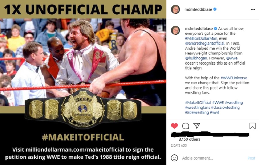 Ted DiBiase’s WWE Championship Petition Ted DiBiase