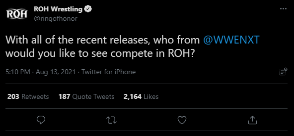 Ring Of Honor Teases Recently Released WWE NXT Names For Death Before Dishonor Ring Of Honor Teases Recently Released WWE NXT Names For Death Before Dishonor