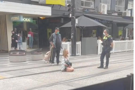 Woman Protests the Covid 19 Vaccine By Putting Her Life In Danger & Blocking A Tram In Vial TikTok Video Woman Protesting About The Covid 19 Vaccine