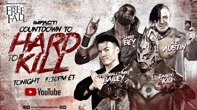 Impact Wrestling Hard To Kill Results (1/8) – Countdown to Hard To Kill – Jake Something Defeated Madman Fulton by Pinfall; Countdown to Hard To Kill – Fatal Four Way – “Speedball” Mike Bailey Defeated Ace Austin (Pin), Chris Bey, and Laredo Kid Hard To Kill Results