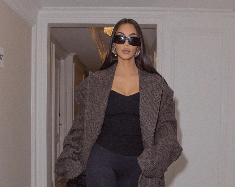 Kim Kardashian Supports Sister Khloe Amid New Tristan Thompson Baby Mama Drama kim kardashian january 2022 coat