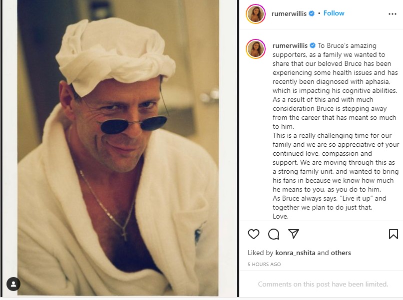 Bruce Willis to Step Away from Acting Following Aphasia Diagnosis