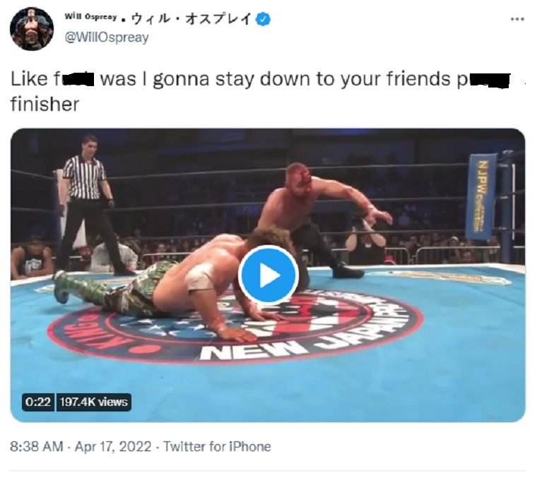 Will Ospreay Mocks Seth Rollins’ Finisher Will Ospreay Mocks Seth Rollins’ Finisher