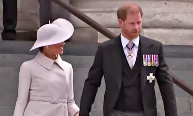 Meghan Markle and Prince Harry BOOED By Platinum Jubilee Crowd In London Exiting St Paul’s Cathedral
