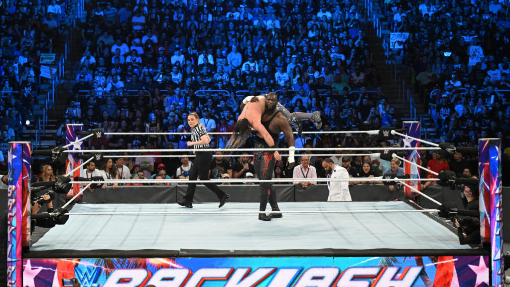 Omos Impresses WWE Officials With Backlash Performance Omos Impresses WWE Officials With Backlash Performance