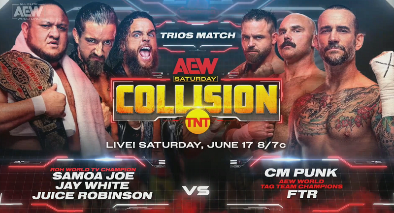 AEW Dynamite Results: CM Punk & FTR vs. Bullet Club Gold & Samoa Joe Announced As First Main Event Of AEW Collision, JungleHOOK Get Bloody (06/07) AEW Dynamite Results: CM Punk & FTR vs. Bullet Club Gold & Samoa Joe Announced As First Main Event Of AEW Collision, JungleHOOK Get Bloody (06/07)